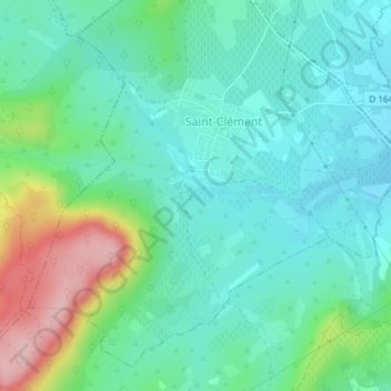 Eau Chaudeの地形図、標高、地勢