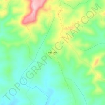 Santa Mariaの地形図、標高、地勢