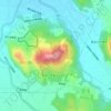 旭山の地形図、標高、地勢