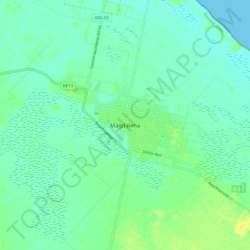 Magdalenaの地形図、標高、地勢