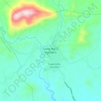 Santa María Huatulcoの地形図、標高、地勢