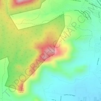 Cerro la Conchaの地形図、標高、地勢