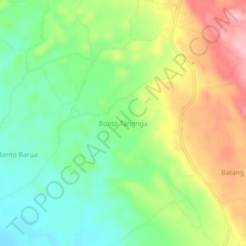 Bonto Tangngaの地形図、標高、地勢