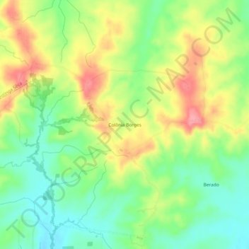 Colônia Borgesの地形図、標高、地勢