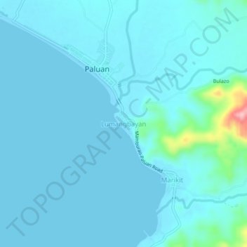 Lumangbayanの地形図、標高、地勢