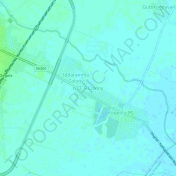 N. T. R Colonyの地形図、標高、地勢