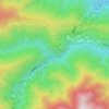 川又の地形図、標高、地勢