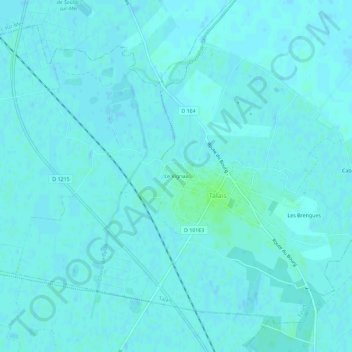 Le Vignauの地形図、標高、地勢