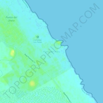 Punta del Indioの地形図、標高、地勢