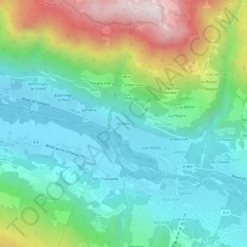 La Tattazの地形図、標高、地勢