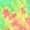 Courtineの地形図、標高、地勢