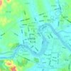 景福坪社区の地形図、標高、地勢