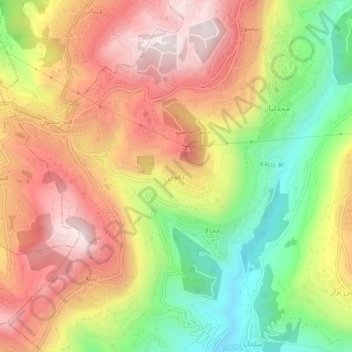 Dfounの地形図、標高、地勢