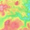 Arceletの地形図、標高、地勢
