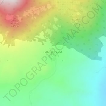 Cuanajillo del Toroの地形図、標高、地勢