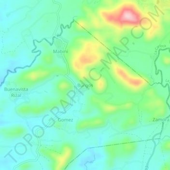 Burgosの地形図、標高、地勢