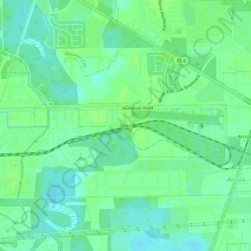 Dukeの地形図、標高、地勢