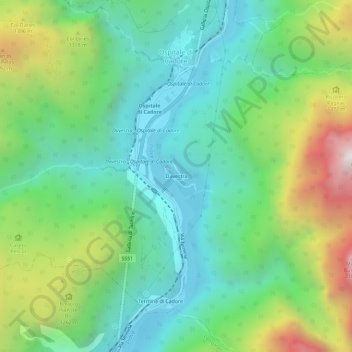 Davestraの地形図、標高、地勢