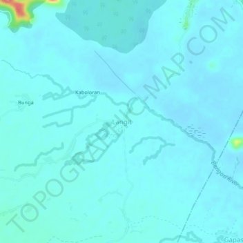 Langitの地形図、標高、地勢