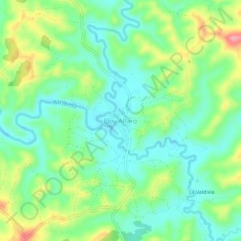 Eloy Alfaroの地形図、標高、地勢