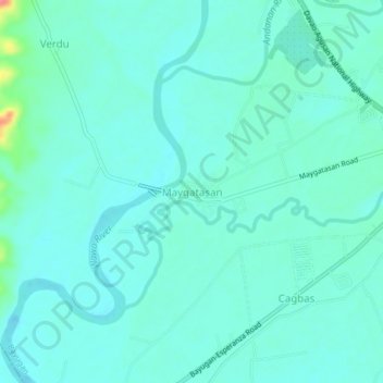 Maygatasanの地形図、標高、地勢