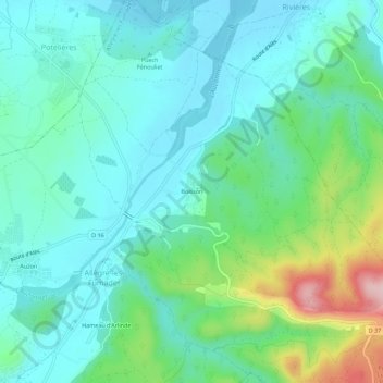 Boissonの地形図、標高、地勢