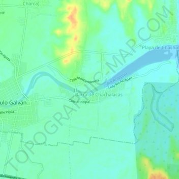 Loma de San Rafaelの地形図、標高、地勢