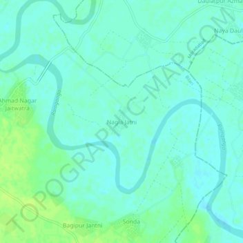 Nagla Jatniの地形図、標高、地勢