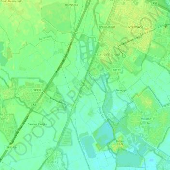 Moiragoの地形図、標高、地勢