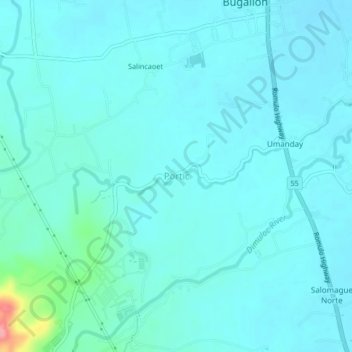 Porticの地形図、標高、地勢
