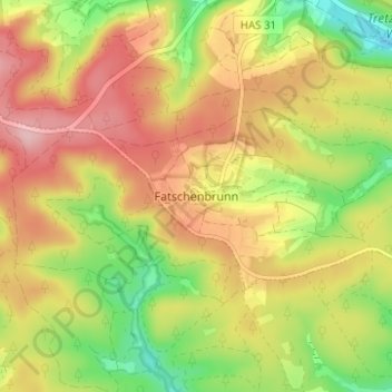 Fatschenbrunnの地形図、標高、地勢