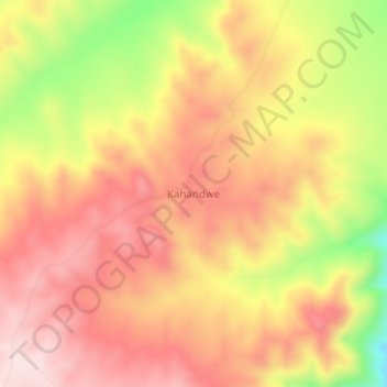 Kahandweの地形図、標高、地勢