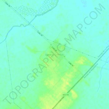 Ignacio Correasの地形図、標高、地勢