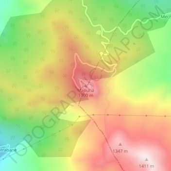 Maounaの地形図、標高、地勢