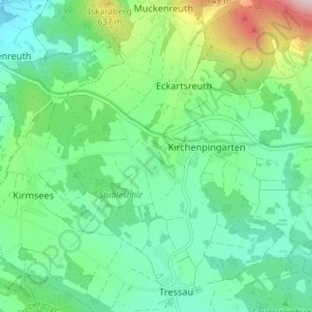 Reislasの地形図、標高、地勢