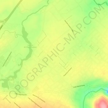 Barrio de Ixtlahuacaの地形図、標高、地勢