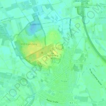 Egelsbergの地形図、標高、地勢