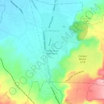 Predio de los Albertocosの地形図、標高、地勢