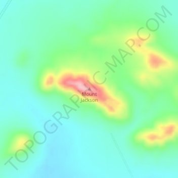 Mount Jacksonの地形図、標高、地勢