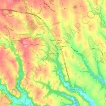 Castel de Ceveriの地形図、標高、地勢