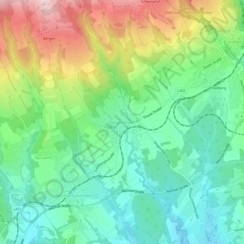 Stögersbachの地形図、標高、地勢