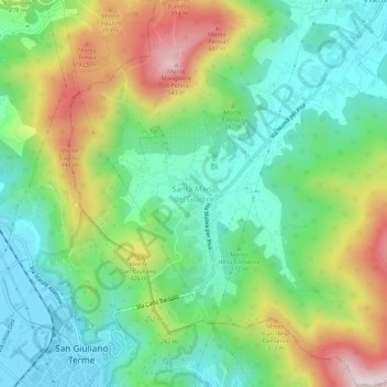 Santa Maria del Giudiceの地形図、標高、地勢
