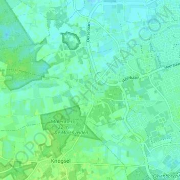 Zandoerleの地形図、標高、地勢