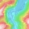 Fretheimの地形図、標高、地勢