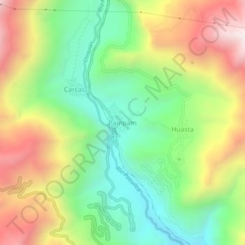 Pampamの地形図、標高、地勢