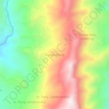 Toyasa Akungの地形図、標高、地勢
