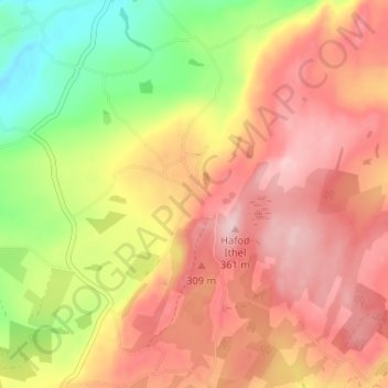 Trefenterの地形図、標高、地勢