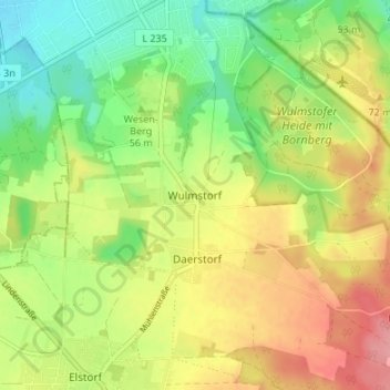 Wulmstorfの地形図、標高、地勢