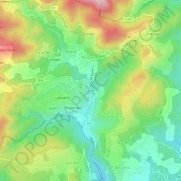Lutheの地形図、標高、地勢