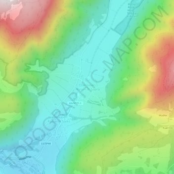 Oberrasenの地形図、標高、地勢